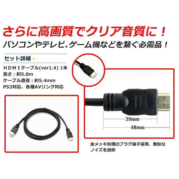 HDMIケーブル 5m 3D対応 ver1.4 ハイスピード 【配線 コード TV テレビ