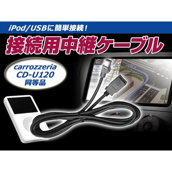 iPhone iPod USB用 接続 中継 ケーブル CD-U120互換 パイオニア