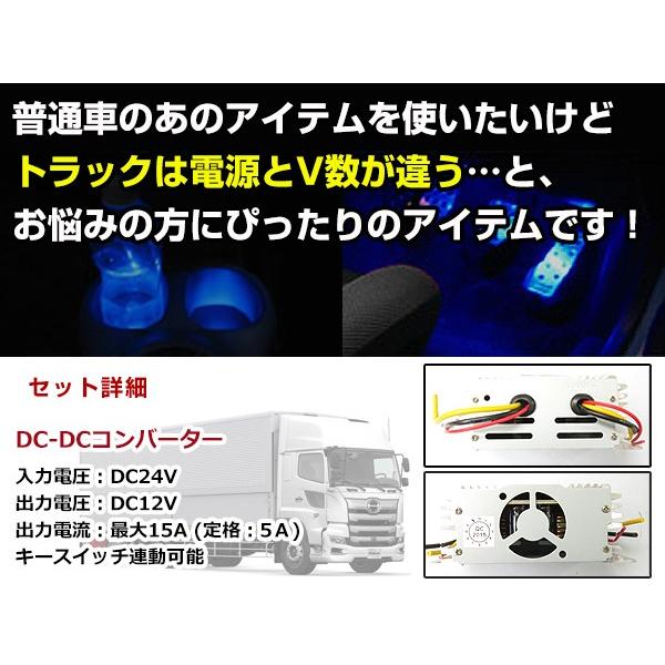 15A DC-DCコンバーター 24V→12V 24V車 トラック 大型車 で 12V の
