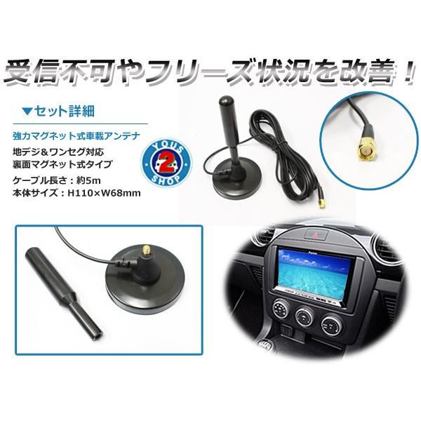車載用 マグネット式 ショートアンテナ 簡単取付 ブラック 黒 アンテナ