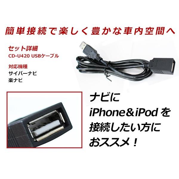 USB接続ケーブル カロッツェリア 楽ナビ AVIC-RW03 対応 CD-U420互換
