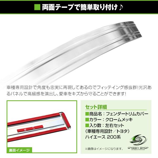 フロントフェンダートリムカバー トヨタ ハイエース 200系 1型 2型 3型
