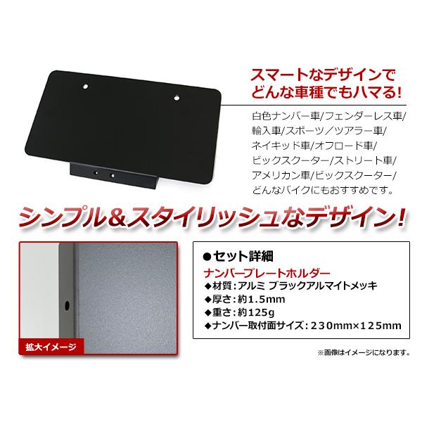 ナンバープレートホルダー 高強度 バイク 中型車 大型車 二輪車用 オフ