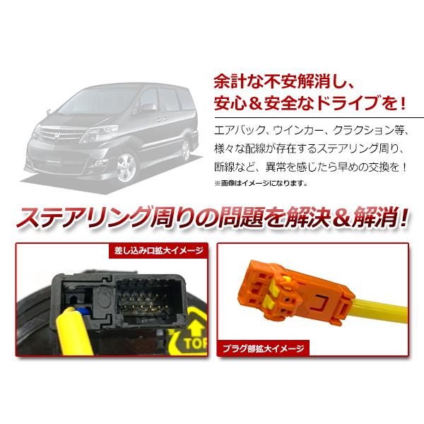 トヨタ アルファード 10系 H14/5〜H20/4 スパイラルケーブル 84306
