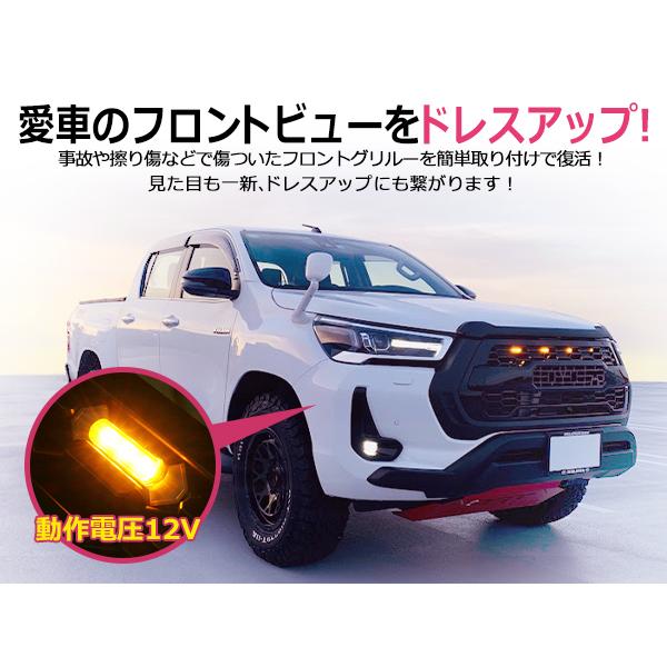 大型商品】【送料無料】 LED付き フロントグリル マットブラック 黒