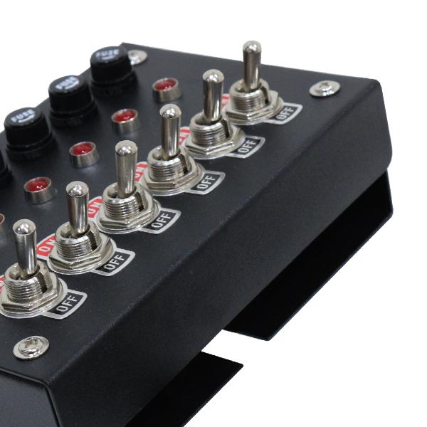 6連 スイッチボックス トラック デコトラ ブラック 12V 24V メイン