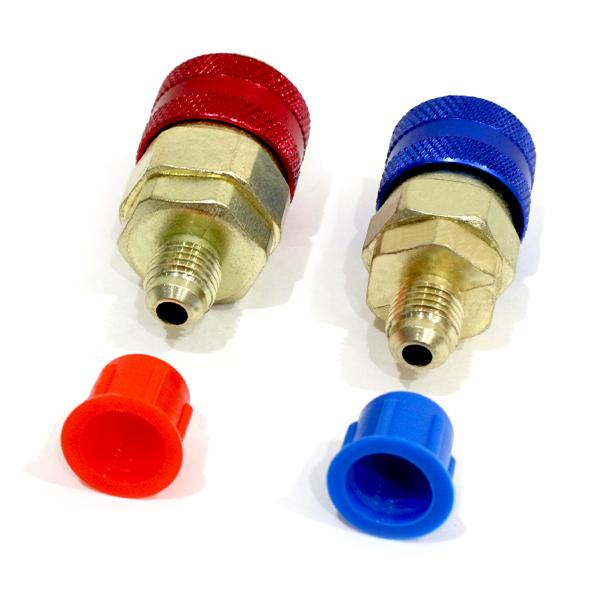 R134a用 高圧用 低圧用 クイックカプラー セット エアコンガスチャージ