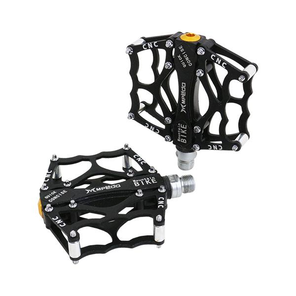 自転車 アルミペダル 左右 2個 セット ブラック 黒 フラットペダル