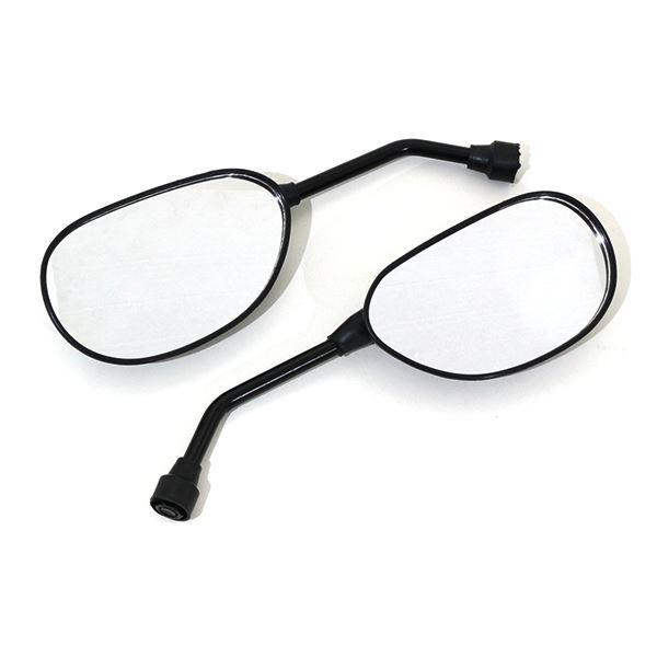 ショートミラー ミニ バックミラー 正ネジ セット 10mm ブラック