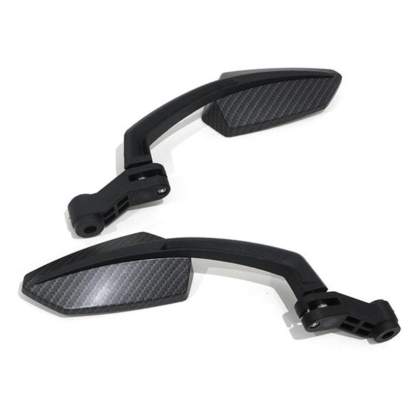 リーフミラー バックミラー 角度調整OK カーボン調 スクエア 左右