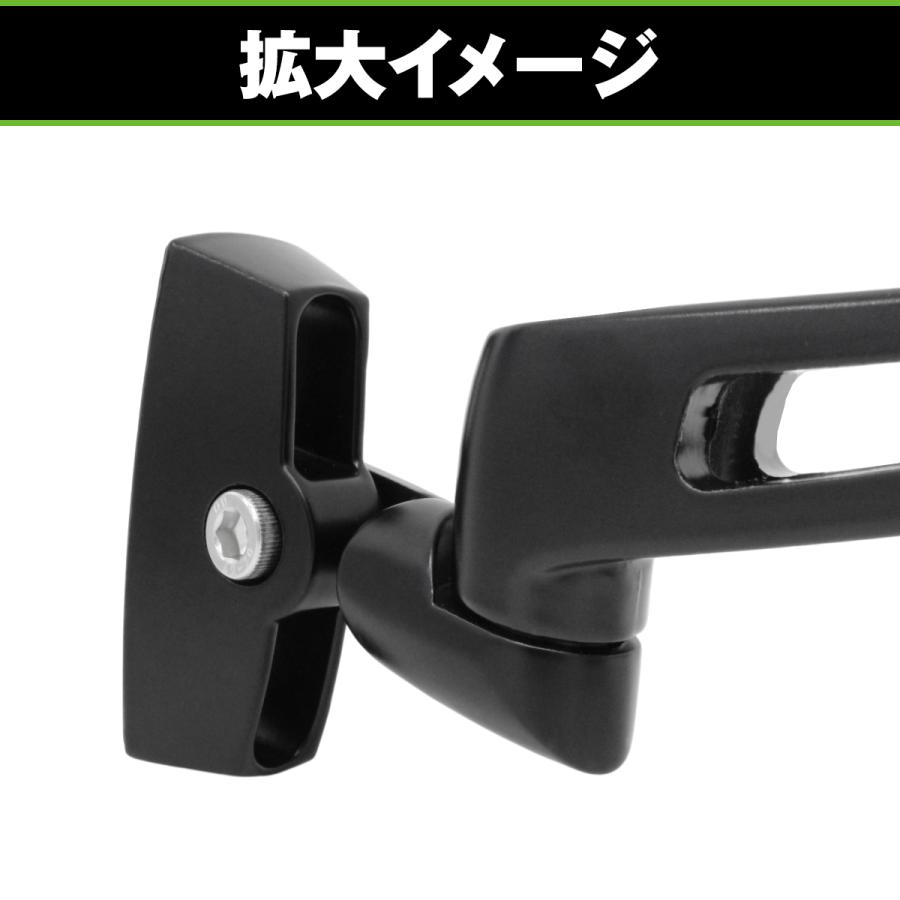 バイク ミラー レーシング バックミラー ブラック スクエア 左右セット