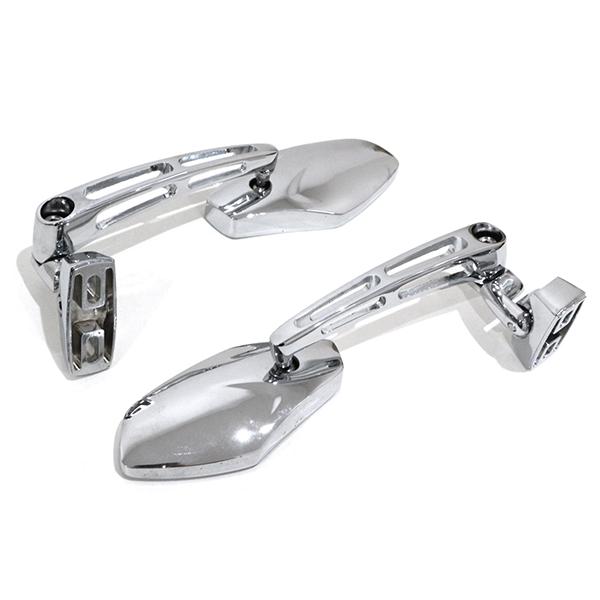 レーシング バックミラー メッキ スクエア 左右 バイク GSX-R1000 ニンジャ250R＄ 鏡 後付け 純正 交換 新品 |  | 03