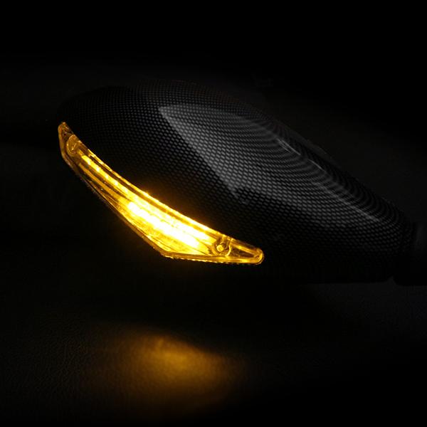 LED ウインカー付き バックミラー カーボン調 スクエア 左右 バイク LED内蔵 ハヤブサ バンディット1250 GSX-R1000 鏡 後付け 純正 交換 |  | 04