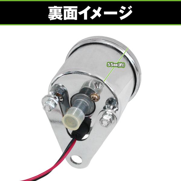 LED スピードメーター ミニ 機械式 バイク 180km ステンレス ブラック