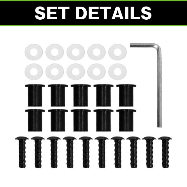 スクリーンボルト 5mm 10本セット ブラック 黒 ウェルナット