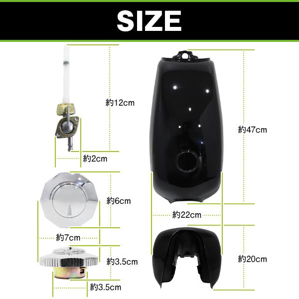 バイク 燃料タンク ホンダ エイプ CD50 FTR 汎用 タンク 黒 ブラック