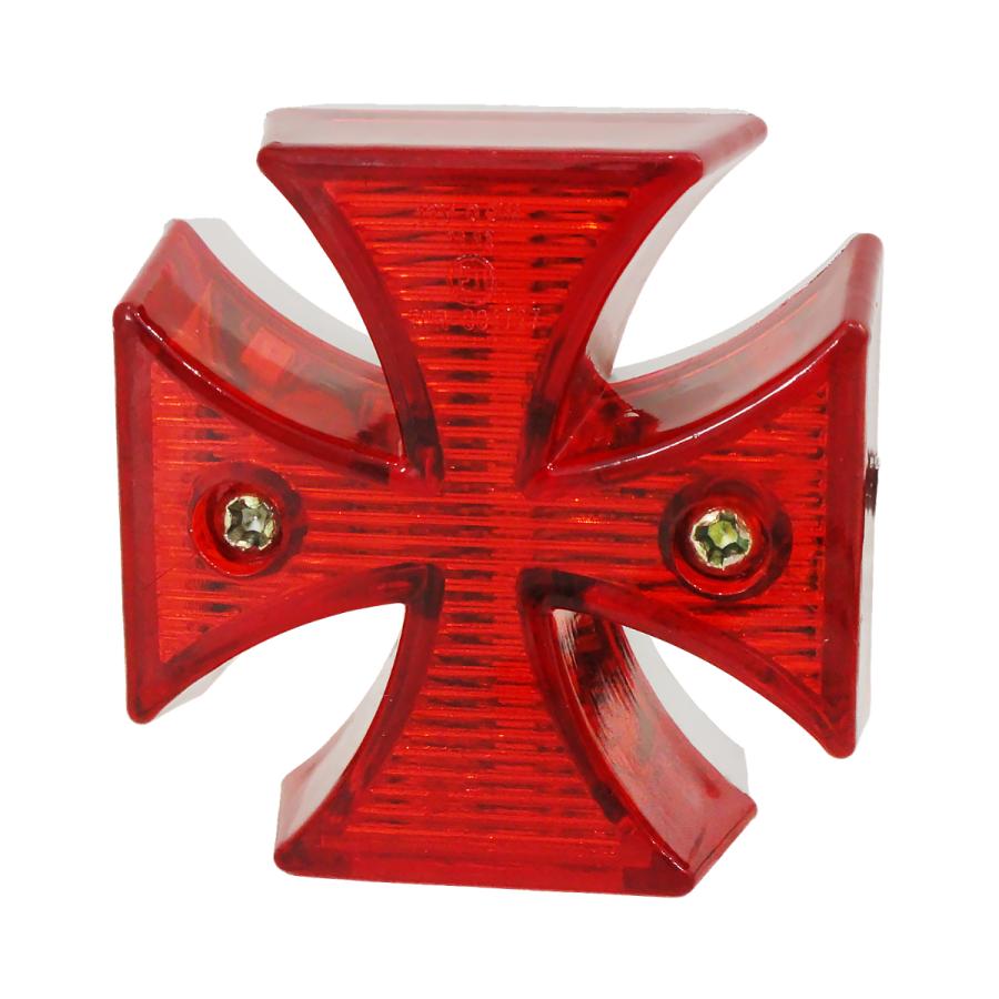 バイク LED テールランプ クロス ナンバー灯 付き マルタ十字 アイアン