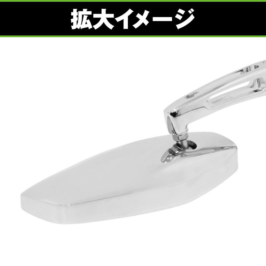 バイク ミラー レーシング バックミラー メッキ スクエア 左右セット