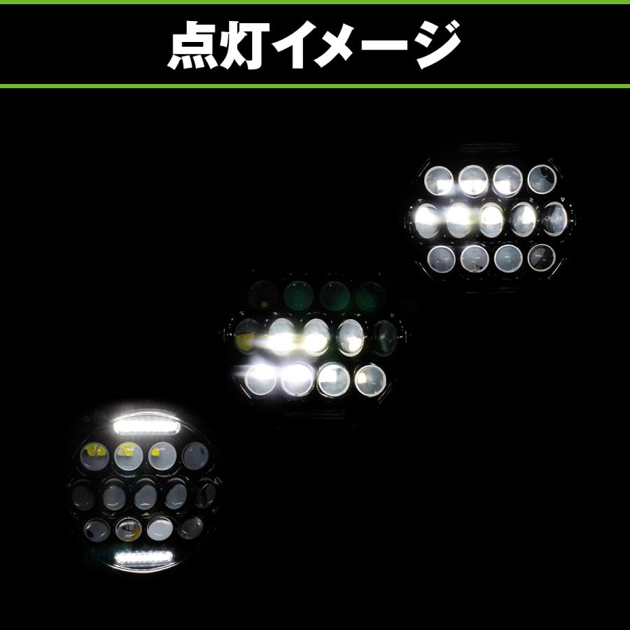 LED プロジェクター ヘッドライト ユニット 7インチ 丸型 75W H4 Hi/Lo