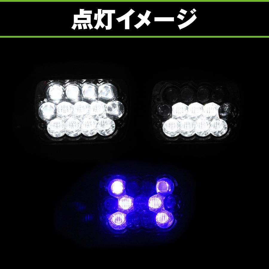 フル LED ヘッドライト 左右 セット 角目 角型 5×7インチ 180SX