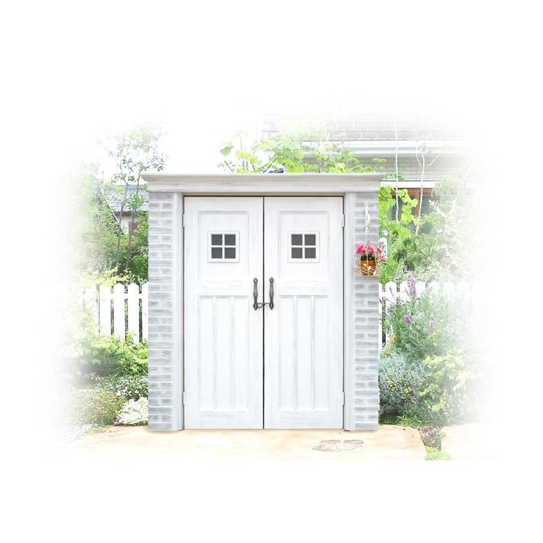 【置き目特約店】屋根裏部屋 野外 かっこ良い 絵図面屋根裏部屋 カンナ D125 フレンチシック シャビーホワイト 大型 タイア納める 絵図面屋根裏部屋 DIY、工具-屋外収納庫-物置、車庫