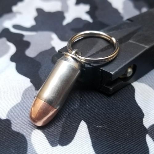 ミリタリー キ-リング 銃弾 弾丸 バレット キーチェーン.45ACP弾 