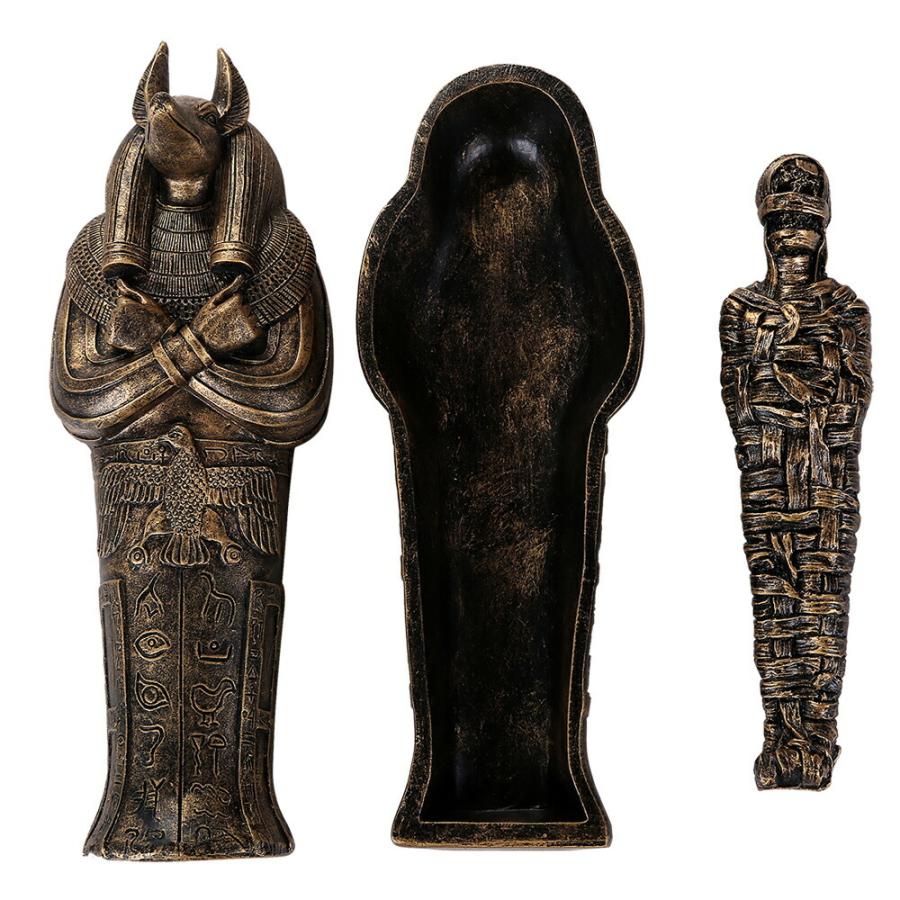 アヌビス 神 ANUBIS ミイラが収められて石棺【エジプシャン・置物