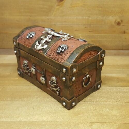 パイレーツスカルボックス 海賊の宝箱 スカル アンカー レジン 小箱