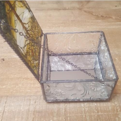 ルイス・C・ティファニー 生命の樹 ステンドグラス風 ガラスボックス