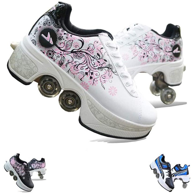 輝く高品質な ローラーシューズ調整可能 2 In 1多機能 トレーニングローラースケート 初心者に最適 ユニセックス 滑り止め 耐摩耗性 売れ筋 Studiostodulky Cz