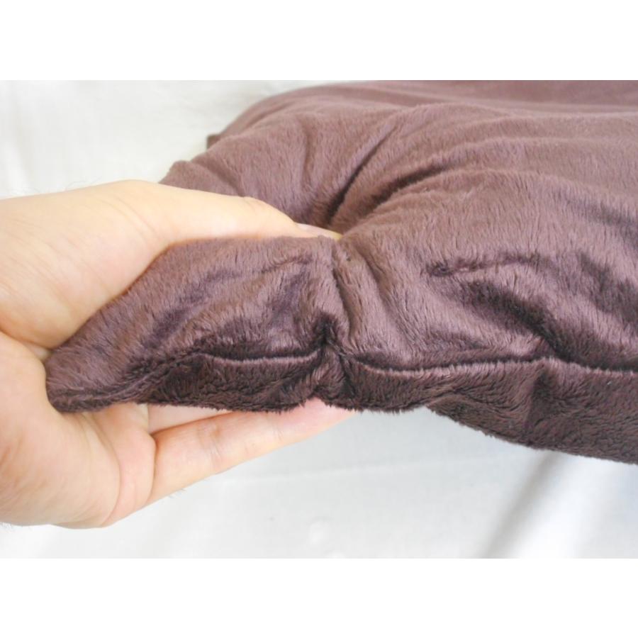 座布団５５×５９ｃｍ銘仙判サイズ(マイクロシールボア無地)起毛中袋ヌード付き、ブラック【圧縮してません】肉厚、おしゃれ |  | 02