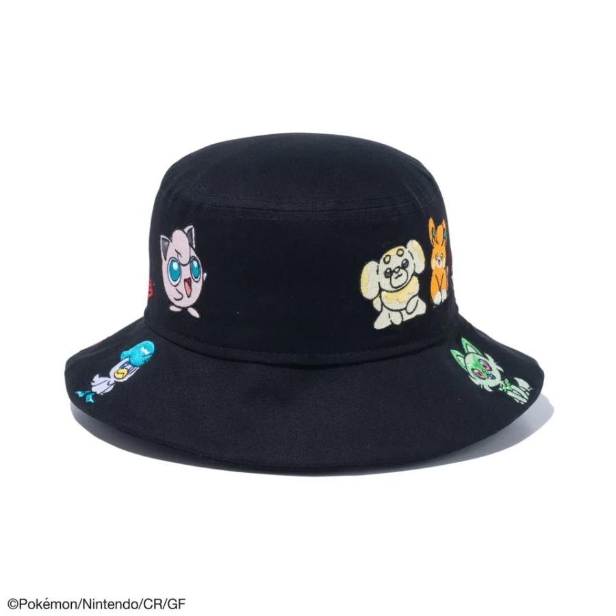 【新品】ニューエラ ポケモンコラボ  Kid's バケット01 ピカチュウ イーブイ オールオーバー ブラック 帽子 キッズ バケットハット バケハ Pokemon New era hat｜fox4store｜06