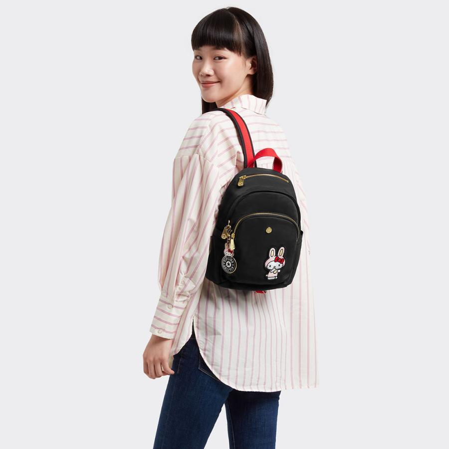 新品】キプリング ハローキティ コラボ デリアミニ(ラビットブラック 
