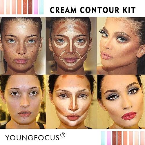 Youngfocus　Cosmetics　Cream　FreeHypo　Best　Concealer　Highlighting　Colors　Contour　Makeup　Foundation　Kit-Contouring　and　Palette-Vegan%Egar%Cruelty