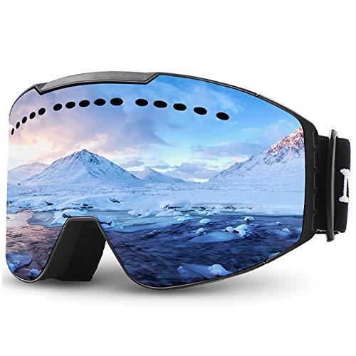 JULI Ski Goggle/Snow Snowboard Goggles男女青少年用100UVカット曇り止めデュアルレンズ