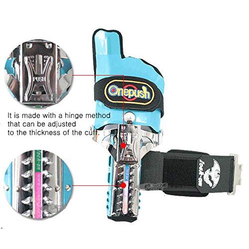 「超メルカリ市」 LOCK ON ONEPUSHブルー右手ボーリング手首サポート (L/XL) 【BCD1064717260】(37469円)