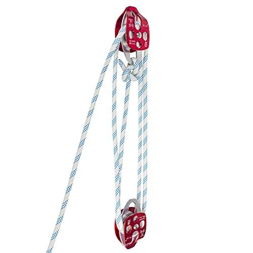 ツインシーブブロックとタックル1/2インチ200 Ftツインシーブブロック組紐付き35 KN 7700 LBSダブルプーリーリギング二重組紐 ツインシーブブロックとタックル1/2インチ200 LBSダブルプーリーリギング二重組紐