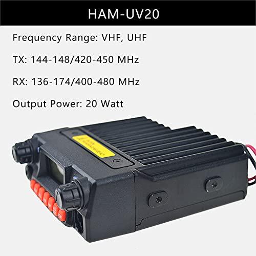 HAM-UV　20モバイル無線20ワットデュアルバンドVHF　UHFミニトランシーバ、FONGHOOアップグレード版ポータブルアマチュア144-148　420-450　MHzプログラミングケ