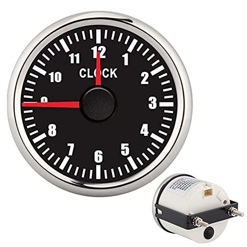 代引可 カークロックウォッチダイヤルクロックメーターダッシュアワーメーターダッシュボード時計52 mm時計ゲージ自動時計 (黒)