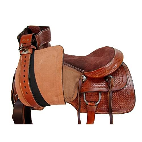 カウボーイローピングウエスタンサドル15 16 17 18ローパーランチツール革馬TACKセット (15) トップス