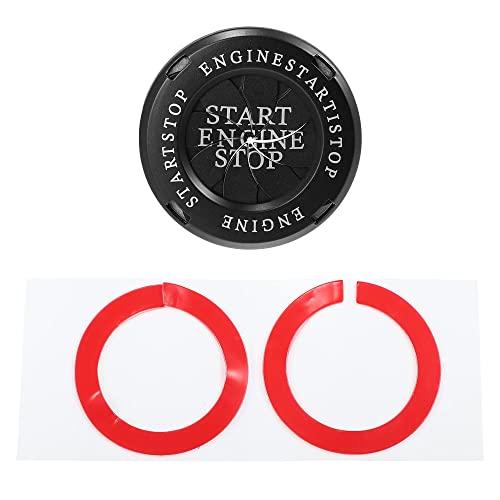 X AUTOHAUX Push to Startボタンカバー自動車用内装保護ロータリーイグニッションプッシュボタンスイッチカバー亜鉛合金