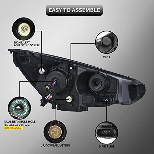 VLAND LEDデュアルビームDemon EyeプロジェクターヘッドライトアセンブリFit For Ford Focus ST/RS 2015-2018 with Startup Animation&Blue DRL 2