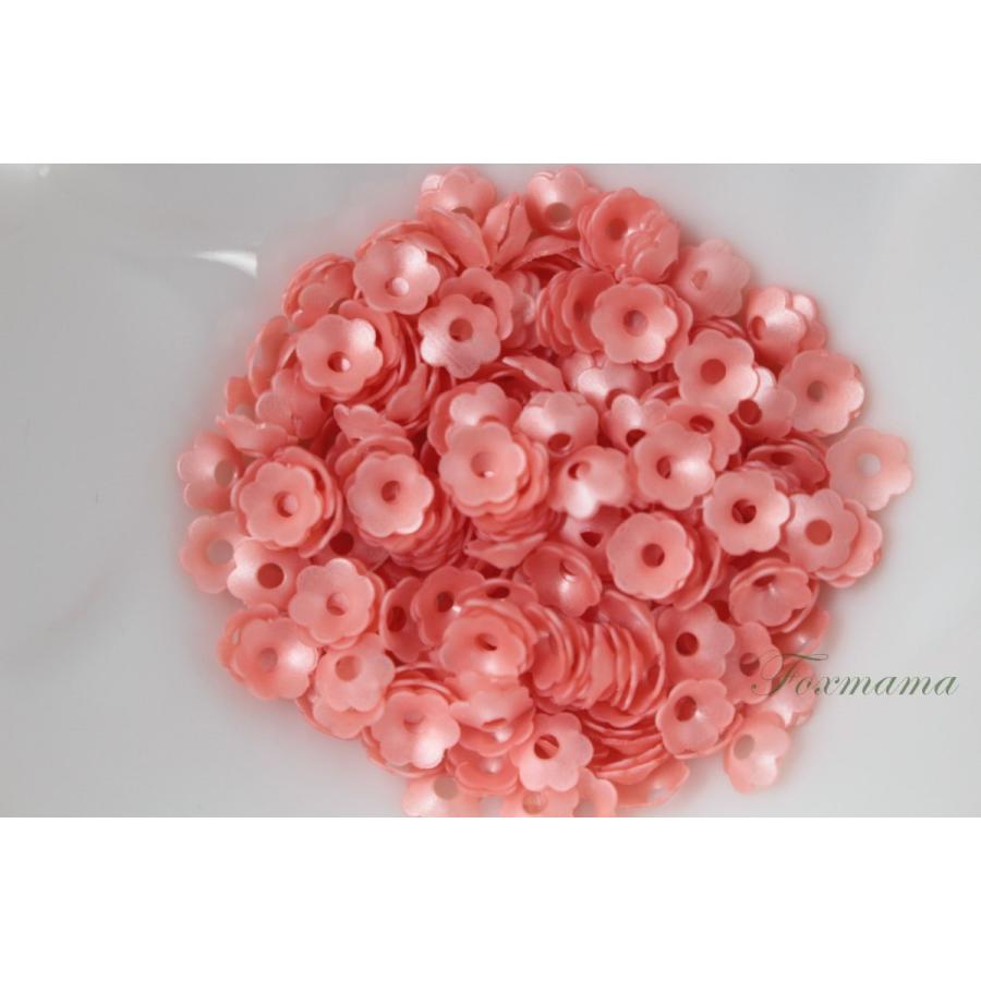 スパンコール 5mm 約340枚(約2.5g) 花カップ マット サーモンピンク