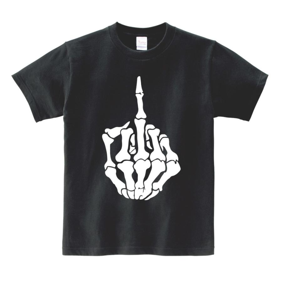 無礼なスカル・中指・ハロウィン】キッズ 半袖 Tシャツ : FOX REPUBLIC
