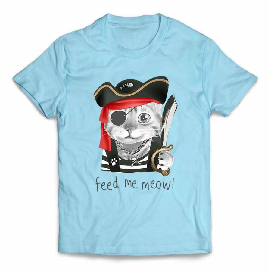 【猫 ねこ 海賊 ナイフ】キッズ 半袖 Tシャツ by Fox Republic｜foxrepublic