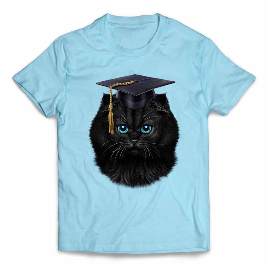 【黒猫 ねこ 角帽】キッズ 半袖 Tシャツ by Fox Republic｜foxrepublic