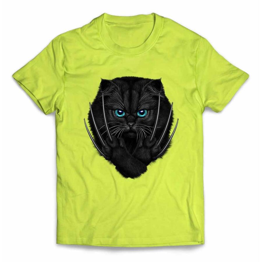 【黒猫 ねこ 爪】キッズ 半袖 Tシャツ by Fox Republic｜foxrepublic
