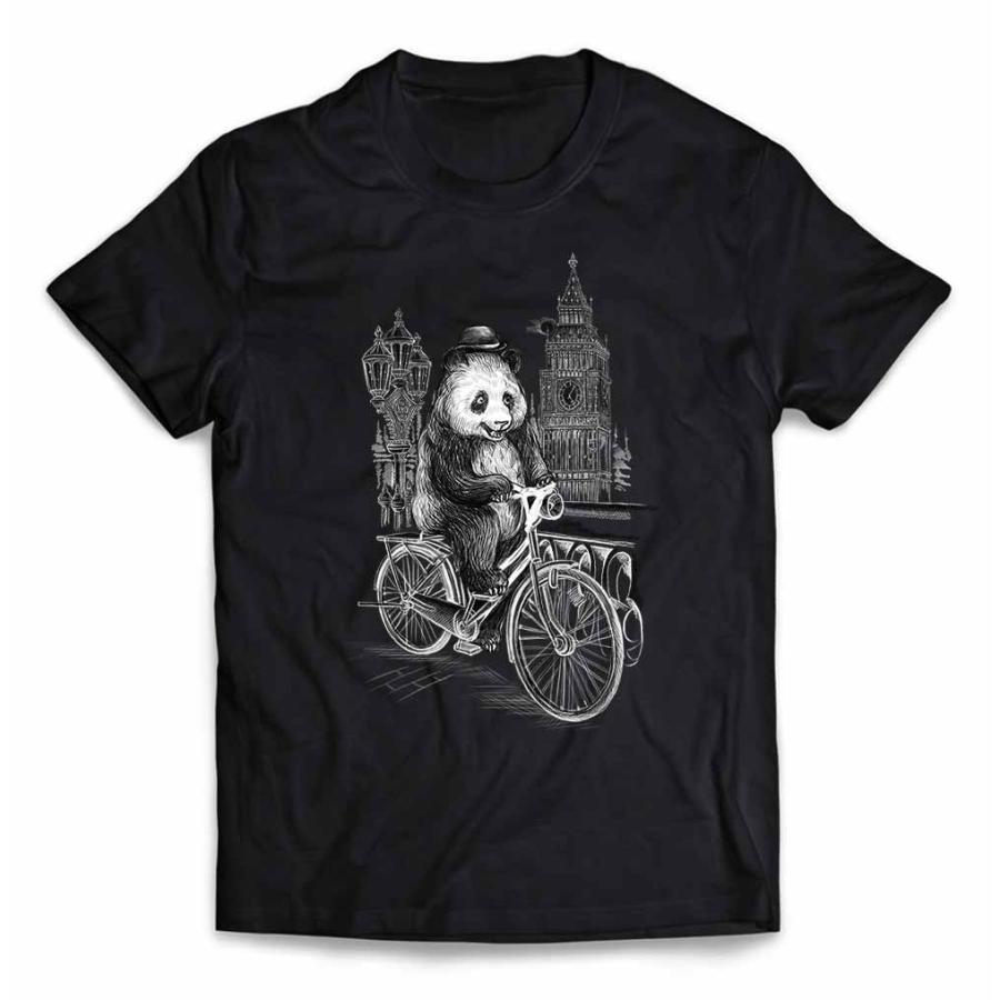 キッズ Tシャツ 半袖 パンダ ロンドン で 自転車 に乗る by Fox Republic｜foxrepublic