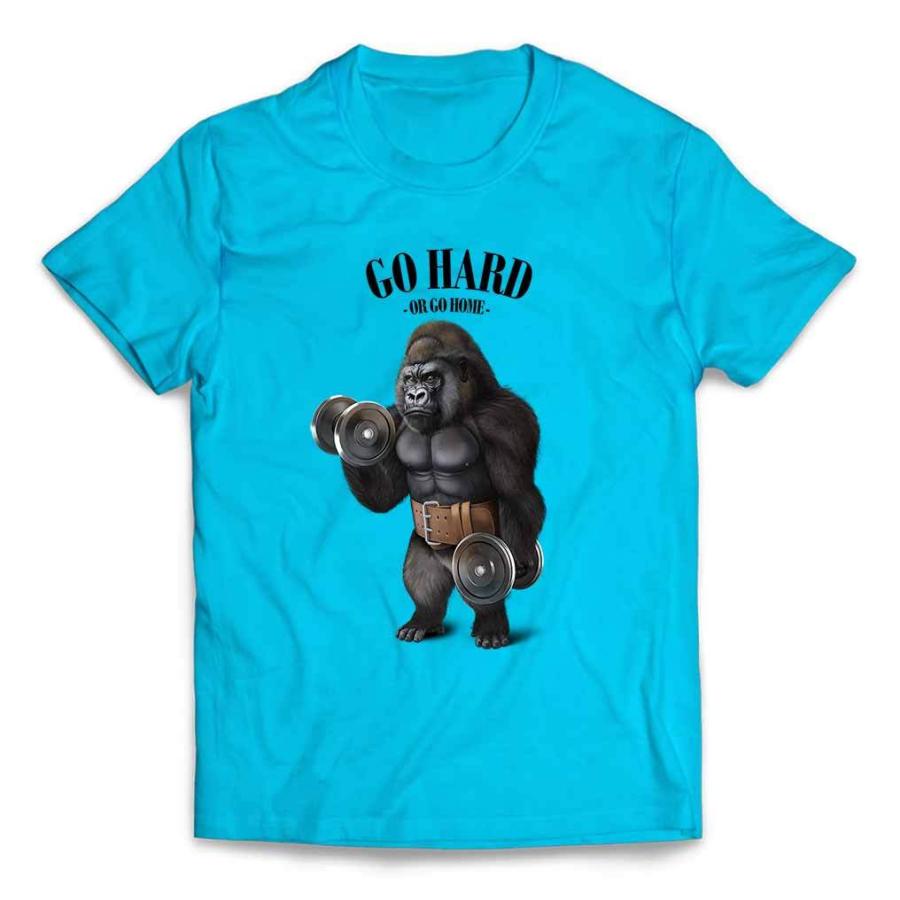 キッズ Tシャツ 半袖 ゴリラ ダンベル 筋トレ 筋肉 ワークアウト ジム