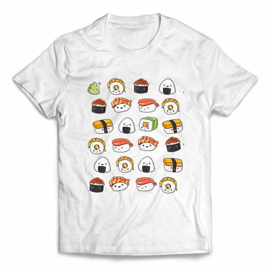 キッズ Tシャツ 半袖 ハッピー な 寿司 たまご サーモン 穴子 いくら